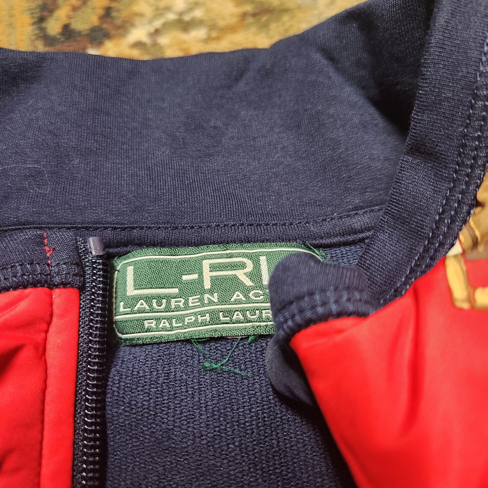Lauren Ralph Lauren Red and Navy Sweatshirt with Green Accents - Picture 4 of 11